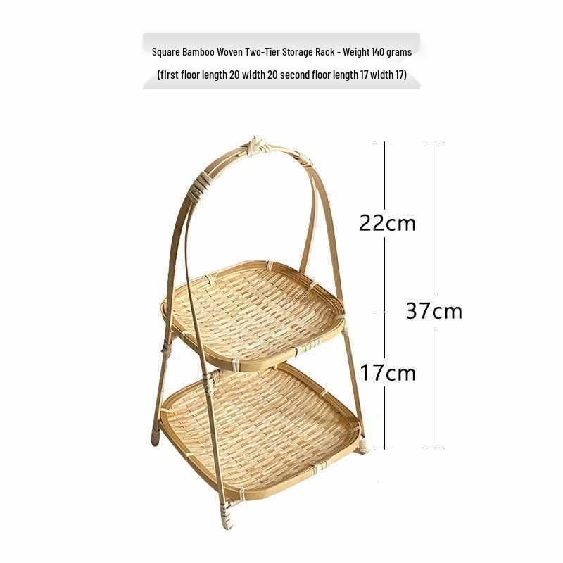 Wooden Multi-Compartment Tea Tray & Snack Plate
