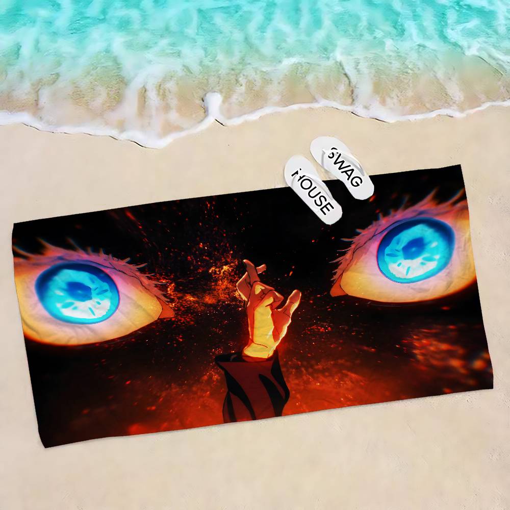 S-Satoru G-Gojo Anime Microfiber Beach Towel Absorbent Quick dry Soft Yoga Swimming Resort Mountain Climbing Towel