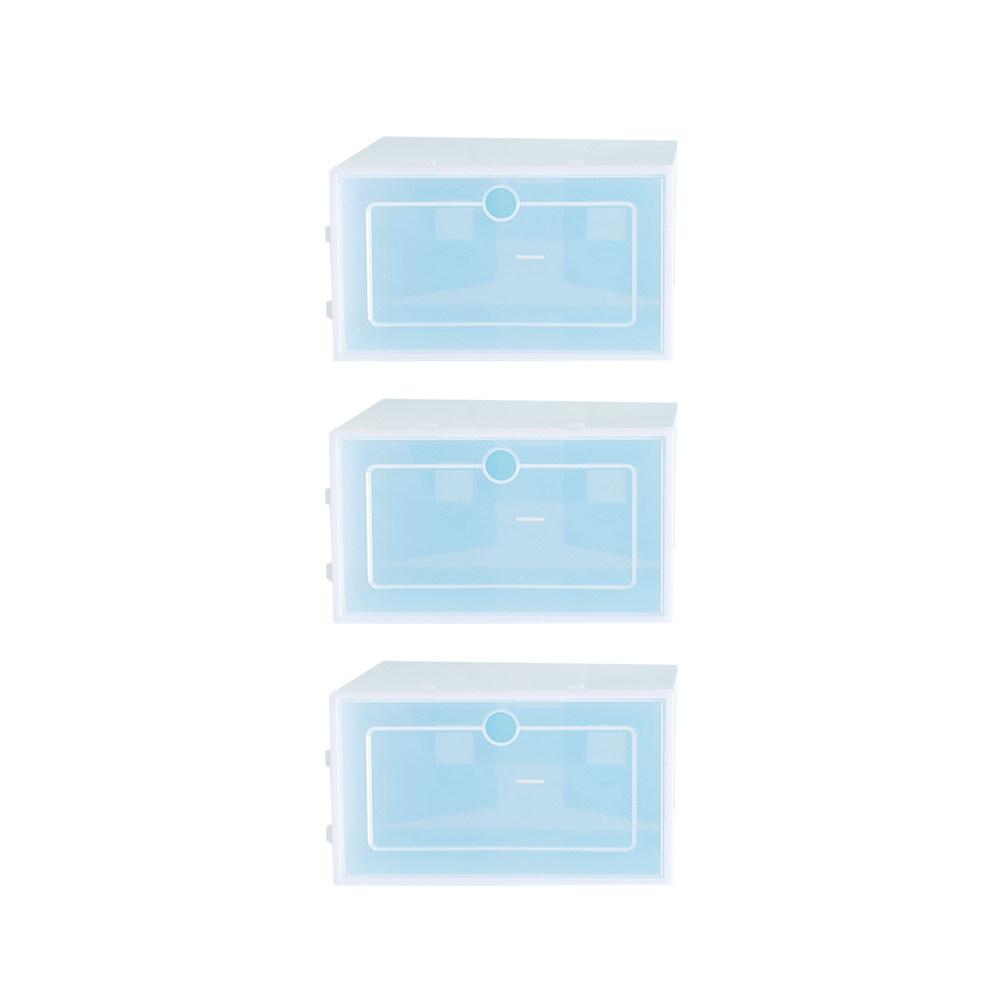 

6Pcs Thicken Plastic Shoe Storage Box Stackable Transparent Organizer for Sneakers Size 37 Closets Entryways Beds Cabinets Pink синий