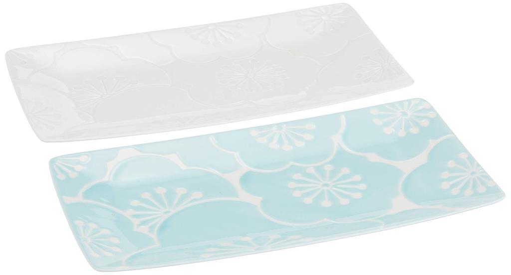 Hasami Ware Hafuri Langes Quadratisches Tellerpaar in Geschenkbox 52720