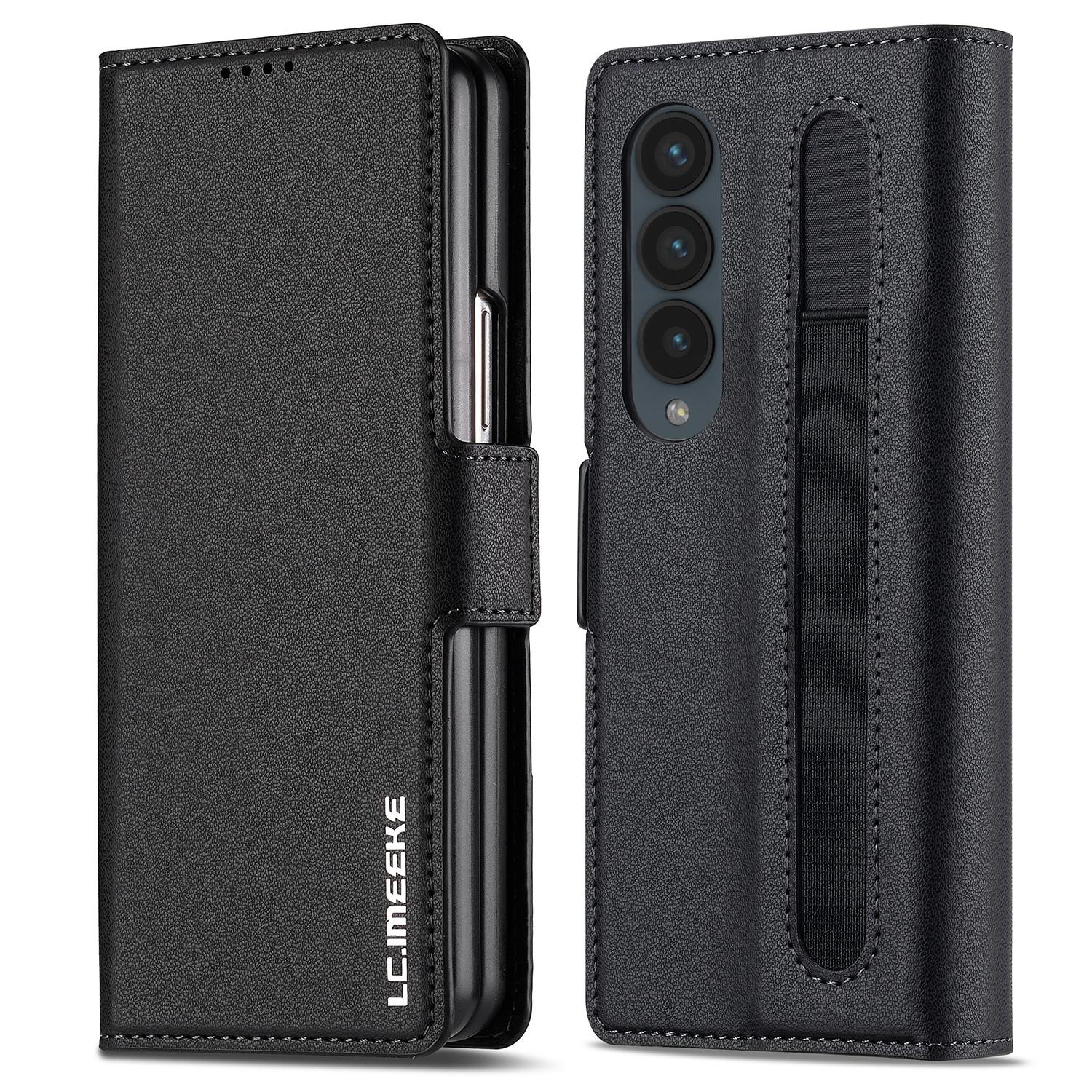 

LC.IMEEKE L1 Для Samsung Galaxy Z Fold3 5G Чехол-подставка Текстура ПУ-кожа Кошелек Чехол для телефона A