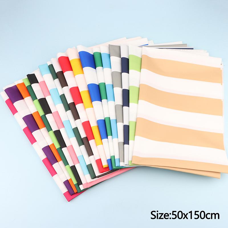 420D  Striped Print Oxford Fabric Waterproof Fabric Canopy Tent Umbrella Cloth Pu Coated 50X150Cm Sunshade