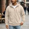 Men's Casual -Lined Hooded Zip-Up Sweatshirt with Pockets Long Sleeve Athletic Jacket