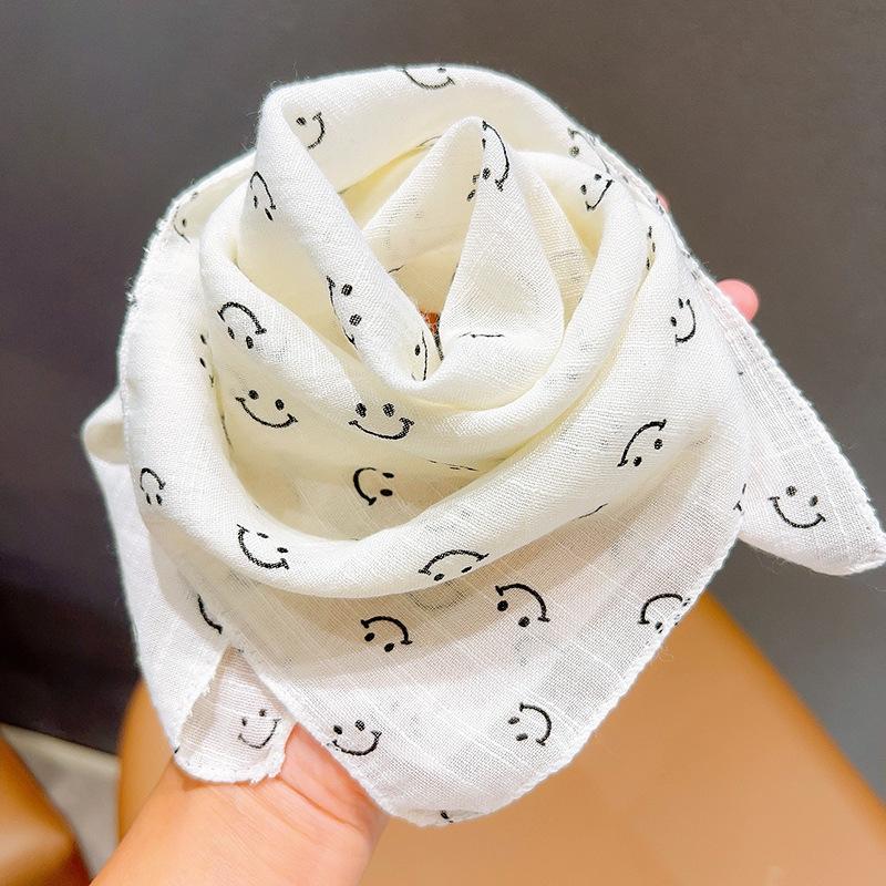 Baby Boys Girls Cartoon Printed Scarf Autumn Winter Soft Square Shawl Cute Infant Breathable Neck Wrap Keep Warm Scarf