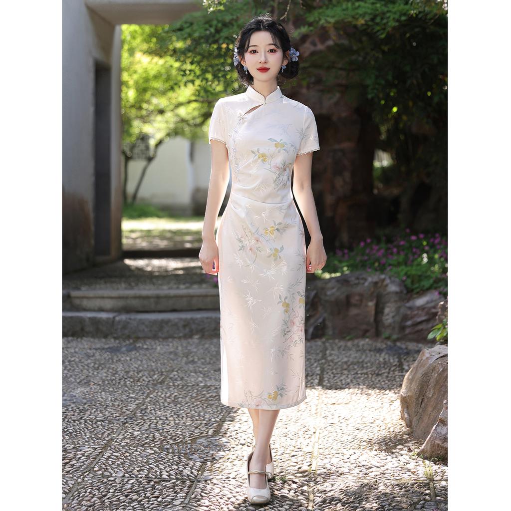 New Chinese Daily Wear Small Medium and Long Cheongsam Skirt New Summer Improved Young Girl Dress