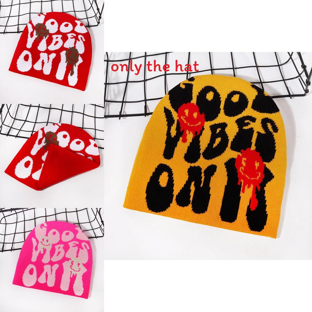 Knit Hat With Letter Embroidery For Streetwear Casual And Warmth In Fall