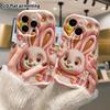 Phone Case: 2D Flat, Suitable for iPhone 18 17 16 15 14 13 Pro Protective Case, Pink Bunny, Perfect Christmas and Halloween Holiday Gift