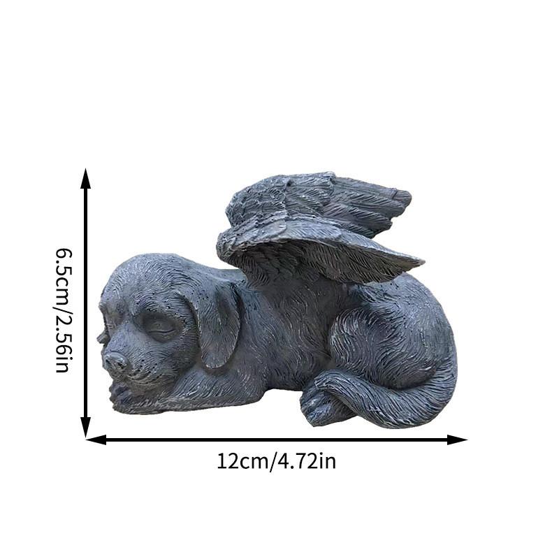 Resin Angel Dog Cat Garden Ornament Handcrafted Animal Memorial Sculpture For Lawn Decor