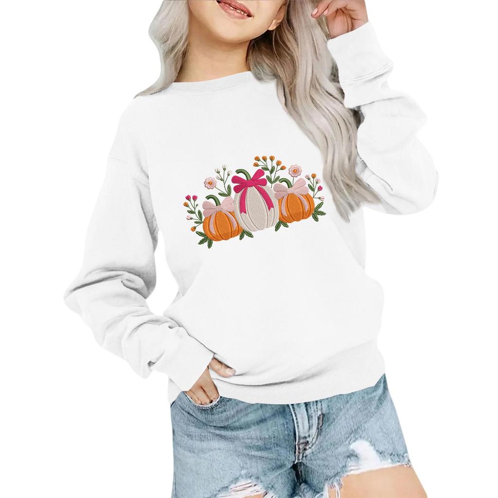 Mote for barn Løstsittende avslappet langermet genser med juleprint Oversized crewneck