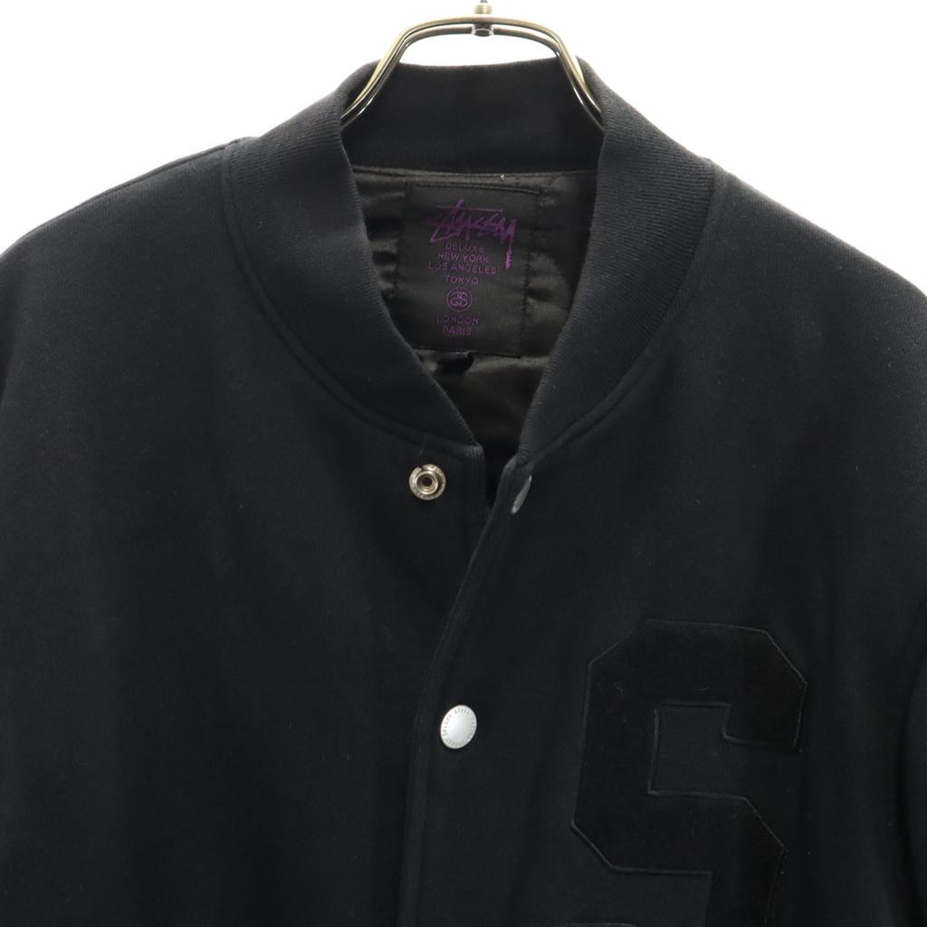 STUSSY sweat Stajan S black Batting jacket Men's Used