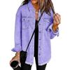 Frayed Edge Denim Loose Casual Long Sleeve Shirt Outerwear