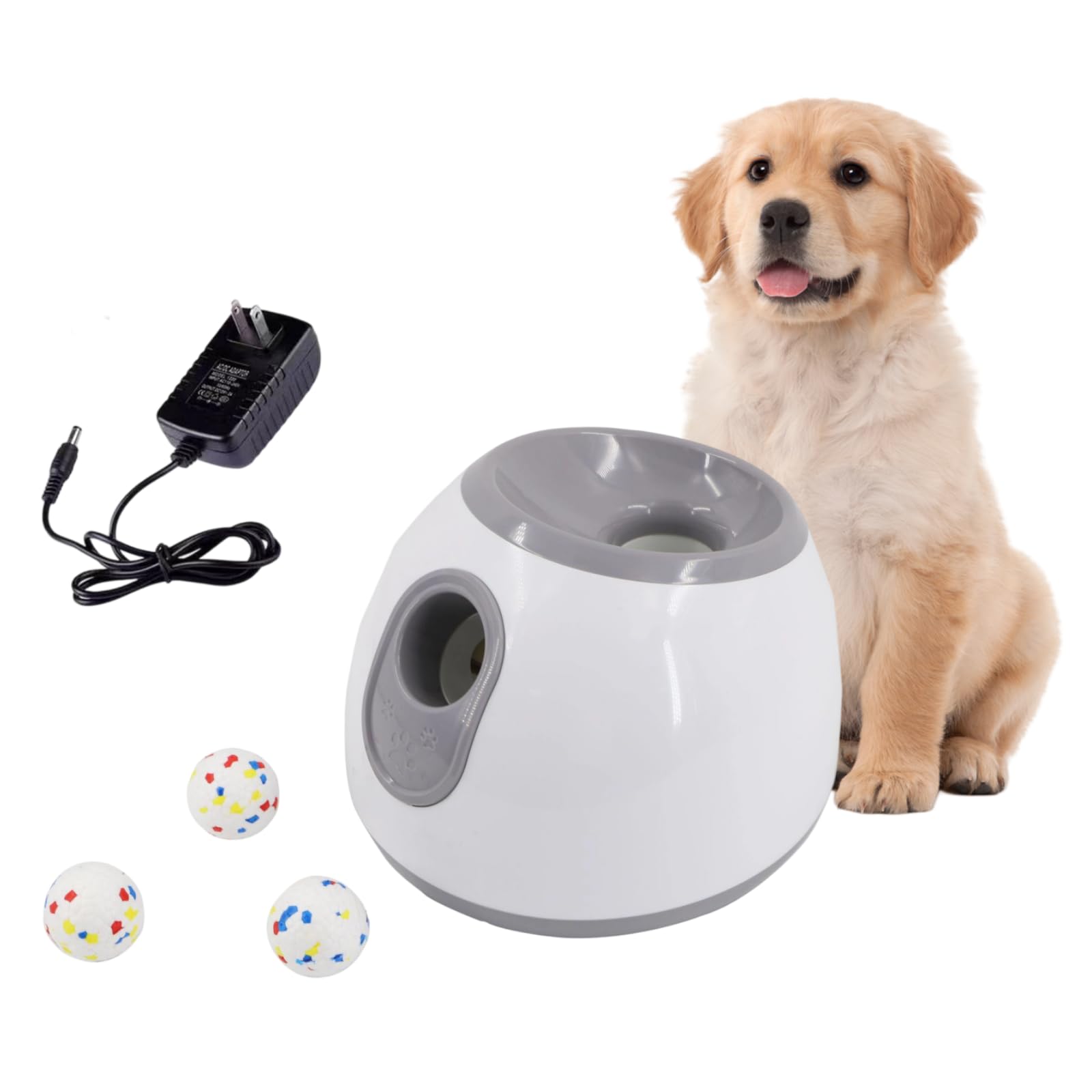 

GIIPET Automatic Ball Launcher for Dogs, Includes 3 Improved ETPU Balls, Electric Robotic Pitcher for Dogs, 3 Distances (3/6/9m), Automatic Ball Catch