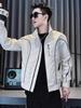 Men's Trendy Embroidered Stand Collar Jacket - Korean Style Casual Spring/Autumn Coat