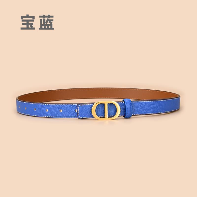 

Ремень женский кожаный тонкий пояс декоративный летний гладкий пряжка поясной ремень 105cm