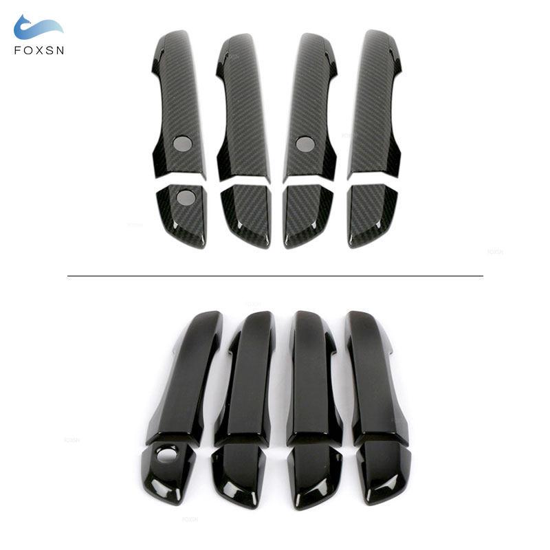 ABS Carbon Fiber Style / Glossy Black Exterior Door Handle Pull Cover Trim For Honda Civic 10th 2016 2017 2018  