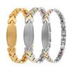 Stainless Steel Leaf Shape Magnetic Bracelet Men Women Vacuum Plated Anti-Fatigue Fashion Jewelry
