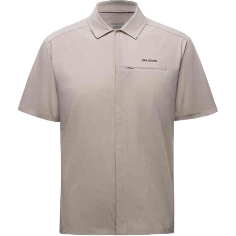 

Salomon Xploration Ss Shirt Comfortable Soft Fashionable Simple Short Sleeve Shirt Men shirts Ethereal-Brown C24385 M