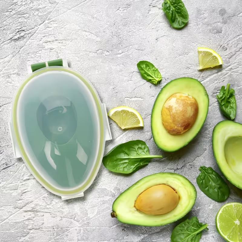 Reusable Avocado Storage Container Plastic Flip Top Fresh Fruit Keeper Box Rectangle Shape Food Saver Pod Dishwasher Safe