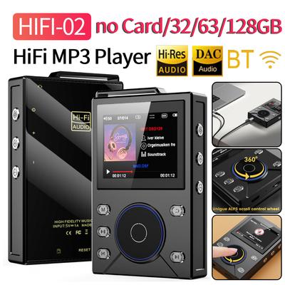 HIFI-02 DSD Lossless Player 2.4 Inch LCD Screen Portable Music Player Lossless Music DSD256 Master USB-C Charging Walkman 128GB