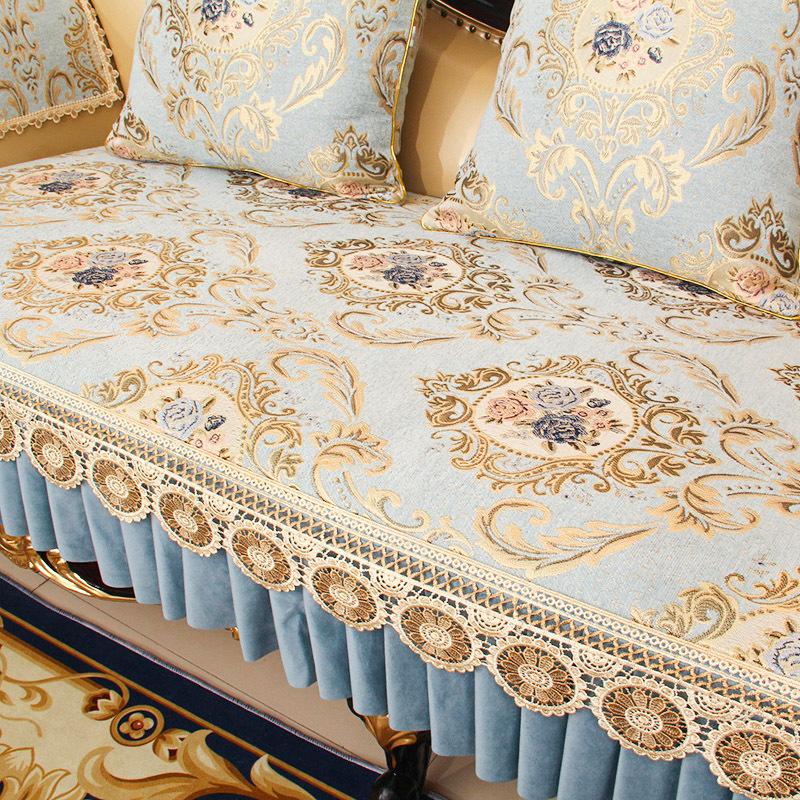 

European Sofa Cushion, Four-Season High-End Luxury Non-Slip Sofa Cover, American U-Shaped Concubine 123 Combination Seat Cushion Thickened 70*180cm