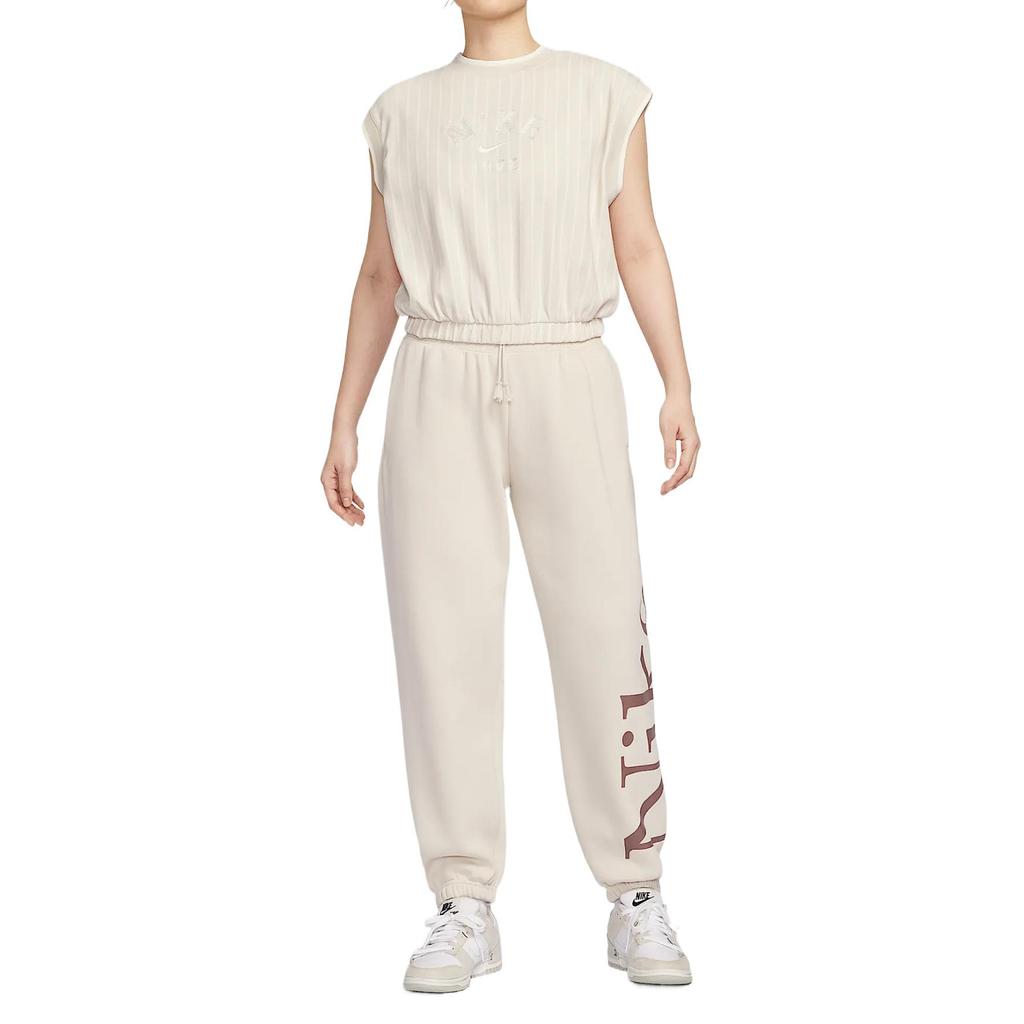 Nike Sportswear Collection Minimalist Fashion Versatile Classic Knit Sweater Women Tops Light-Taupe Sail Pale-Yellow-Green HV2093-104