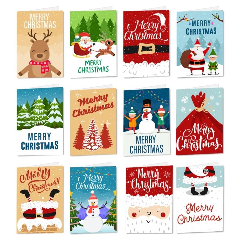 Sticker Christmas Card for Men Women Mom Dad Husband Wife Grandma Grandpa Son Daughter Greeting Santa Christmas Cards