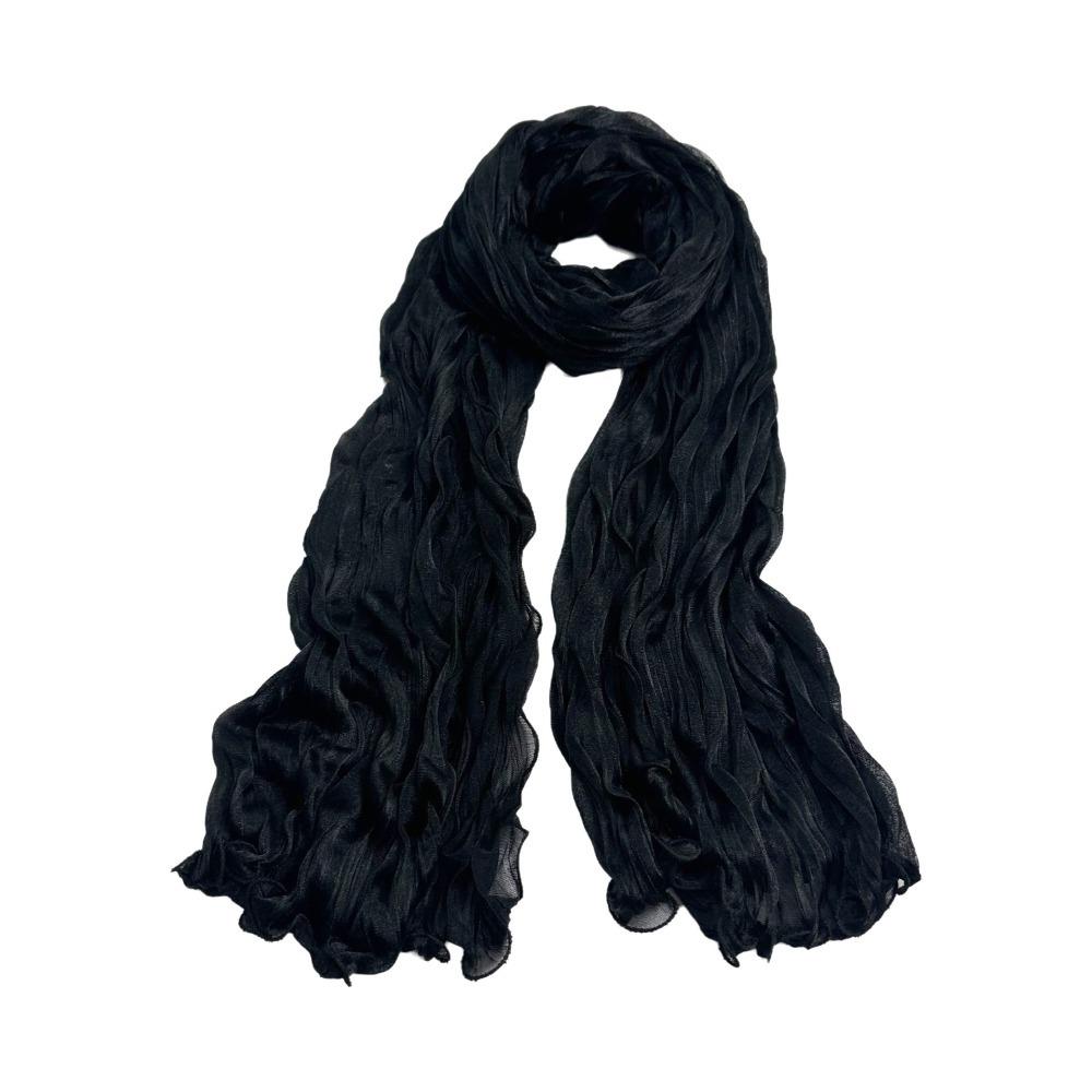 Fashion Solid Color Shiny Bubble Crepe Hijab Long Sunscreen Africa Headband Breathable Thin Muslim Wraps Shawl Women