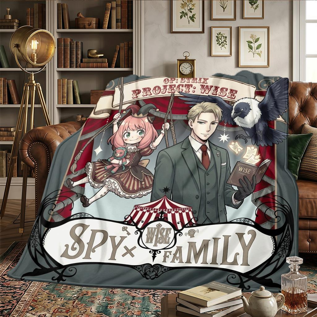 SPYxFAMILY Warm Print Flannel Blanket Comfortable, For Bedrooms, Sofas, Beds, Chairs, Picnics, Travel -HE56