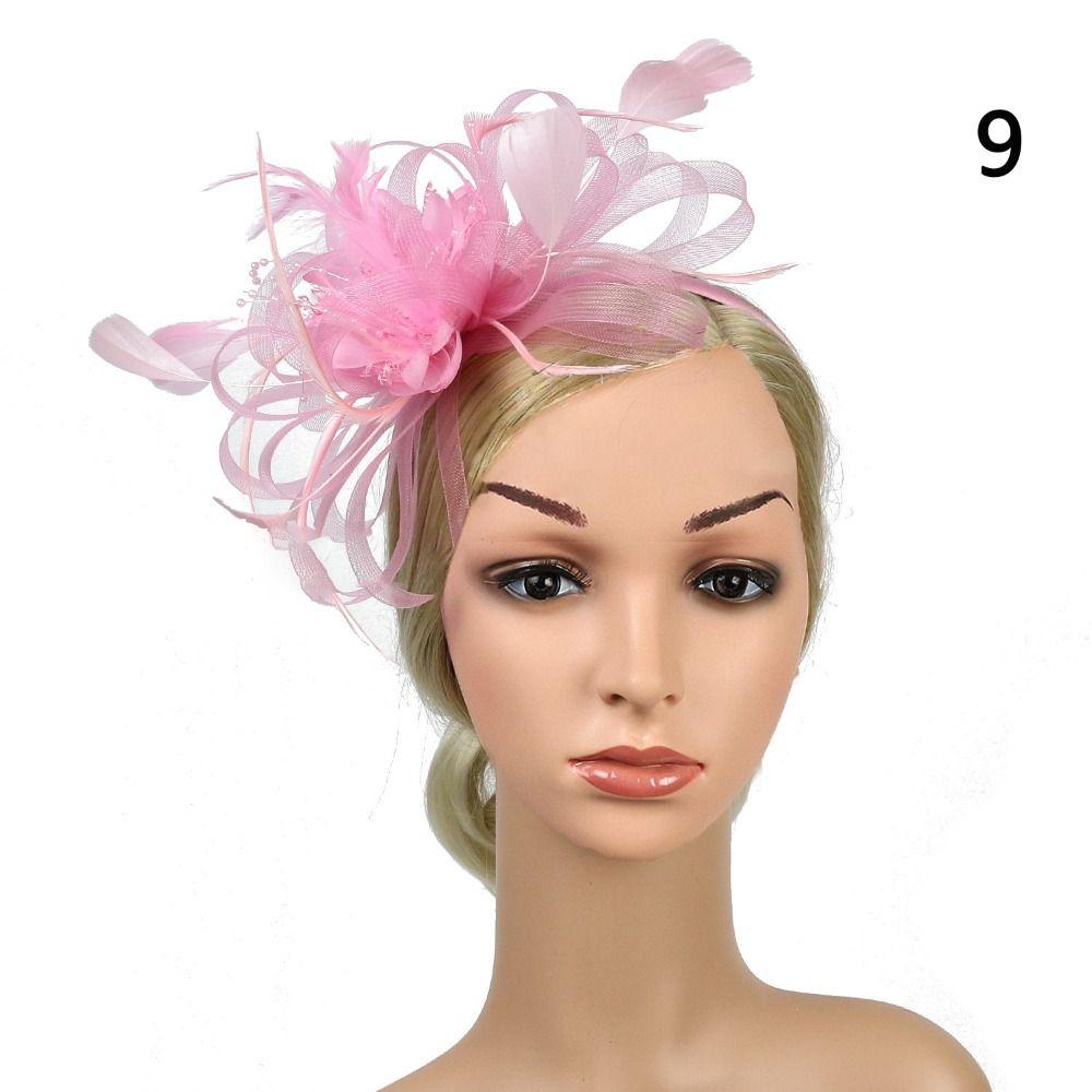 

Квітка мереживо ретро заколка для волосся капелюх коктейльна вечірка квітка коктейльна пов язка на голову стюардеса циліндр капелюхи 9