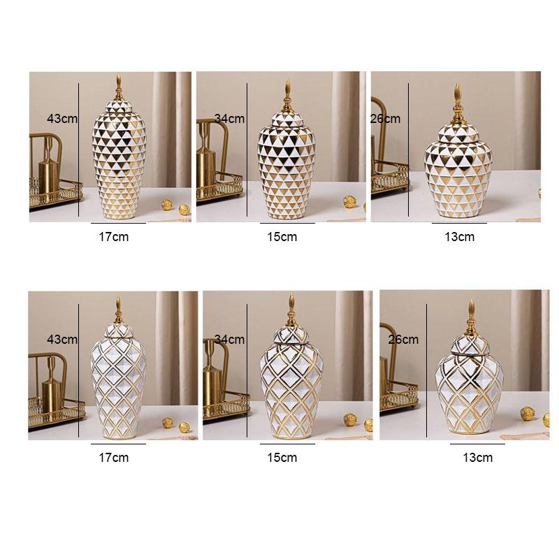 electroplated ceramic vase decor Luxury General storage tank tall universal jar Living room dining table home decor ornaments