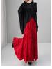 Autumn Winter Chinese Style Mermaid Half and Full-Length Skirt with Solid Color Print