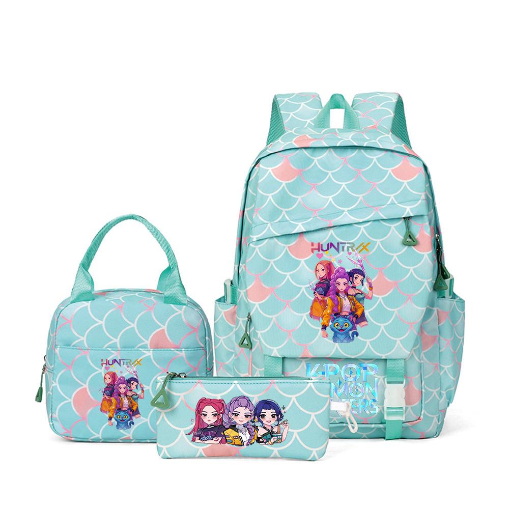 School Season Three-Piece Backpack Wind Academy Style High School Students Schoolbag Lightweight Backpack
