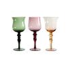 Medieval Goblet Champagne Wine Glass French Home Colored Vintage Vertical Green Cobalt Blue Amber Roman Column Wedding Wine Cup