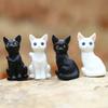 Creative Cute Cat Pvc Desktop Decor Collectible Black And White Sitting Animal Figure For Home Office
