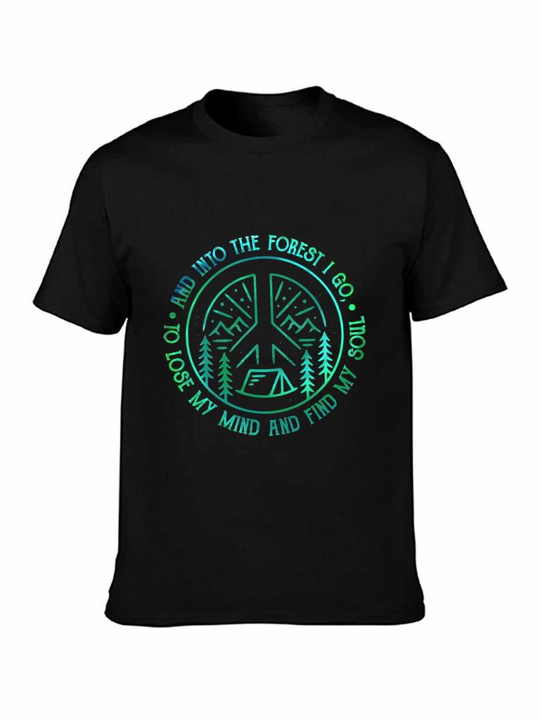 brand men shirt Hippie and into the forest I go to lose my mind and find my soul camping shirt