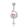 Premium Stainless Steel Navel Ring Hypoallergenic Sparkling Zircon Belly Button Piercing for Party