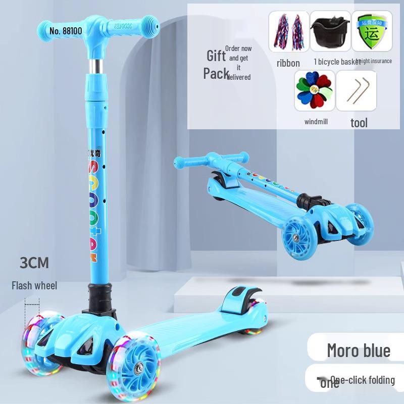 Children's Foldable Scooter for Ages 3-12, Pedal Model, Suitable for Boys and Girls