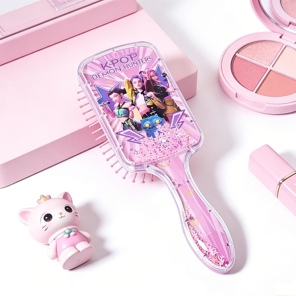  Pettine a Cuscino d'Aria a Tema KPOP Demon Hunters, Spazzola per Capelli Portatile alla Moda per Ragazze Studenti Fan Club Regalo