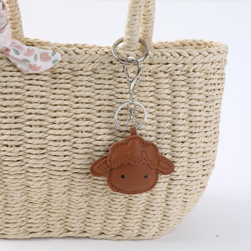 Cute Sheep Pattern Faux Leather Pendant Lightweight Waterproof Decor Accessory for Backpacks Luggage Girls Gift