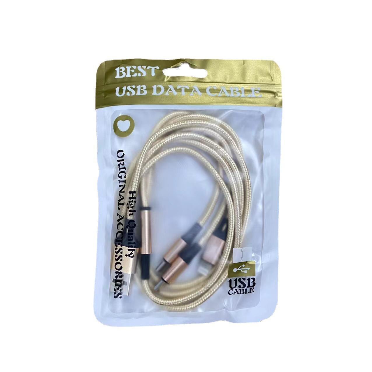 

Nylon Braided 3-in-1 Fast Charging Cable - 2A Multi-Device Charger with Custom Logo