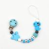 Custom Personalized Name Handmade Pacifier Clip Holder Cartoon Silicone Dinosaur Pacifier Chain Baby Teether Teething Chain Gift
