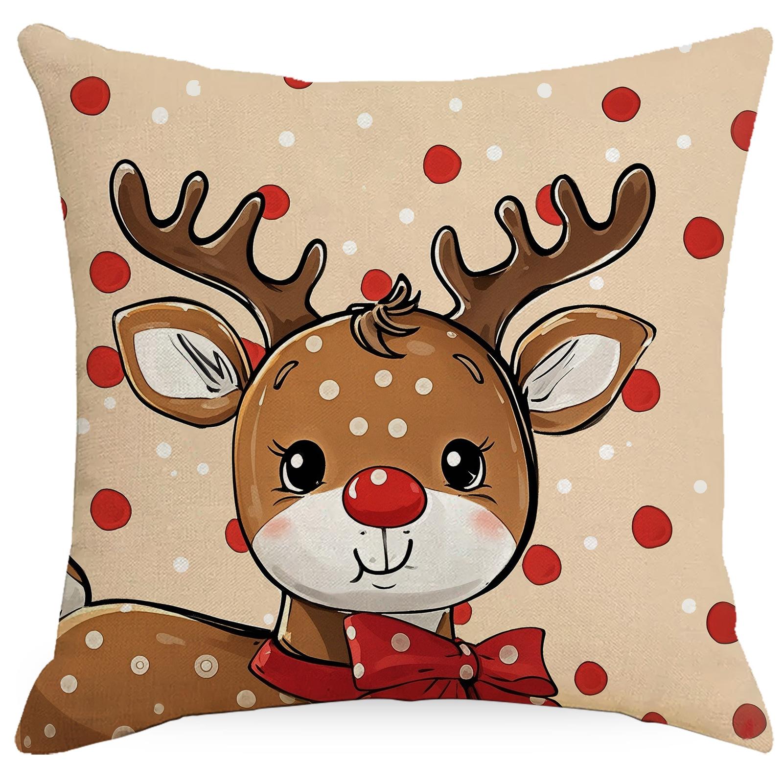 

Новая Рождественская наволочка Милый Санта Принт Рождественской елки Домашняя наволочка 45 * 45Cm