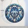 Wolf Sonne Acryl-Fänger, Acryl-Gitter im Buntglas-Stil, Traumfänger-Inspiration, Reflektierende Kunst für Haus & Garten, Kinderzimmer, Vintage-Wohnkultur