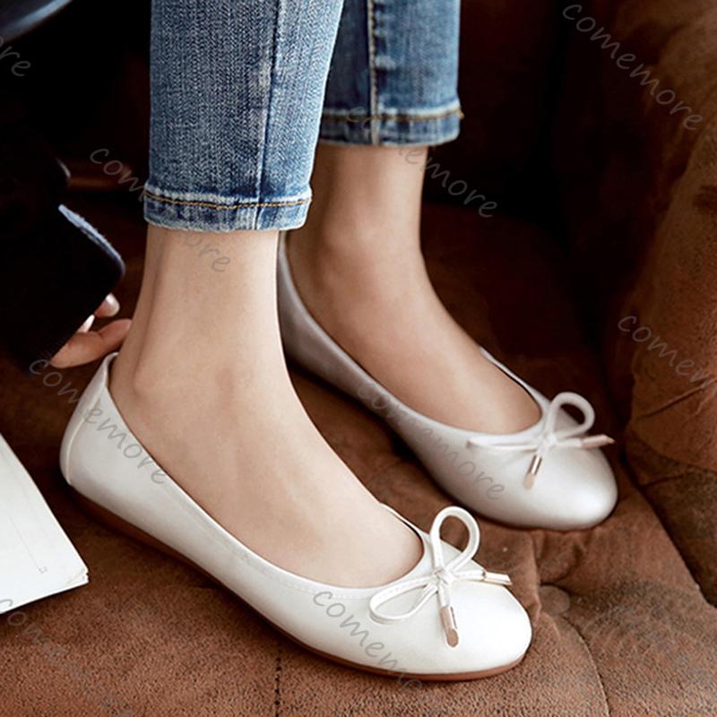 Comemore Women Flat Shoes Casual Patent Leather Loafers Round Toe Roll-Up Shoes Woman Bridesmaid Flats Solid Color Single Shoes