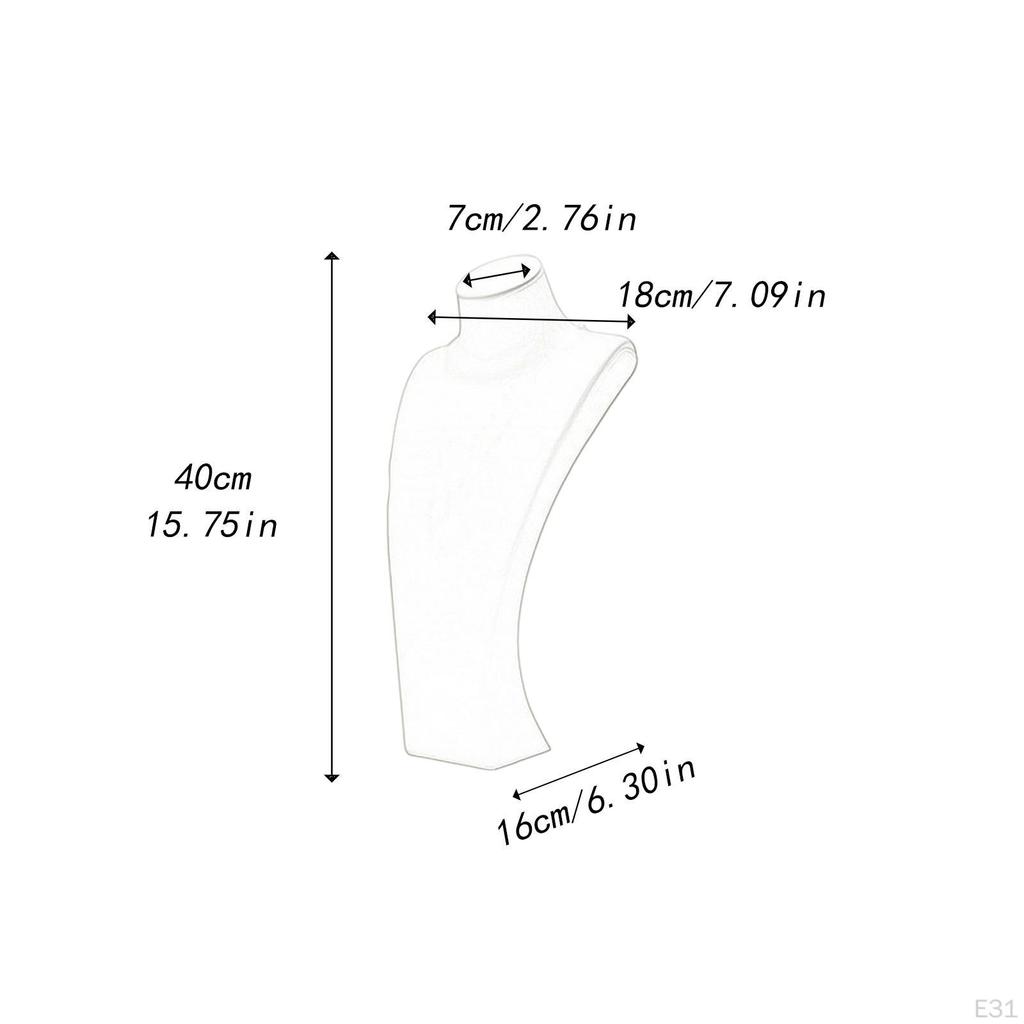 Necklace Bust Display Stand Jewelry Holder Selling Shop Use Photo Prop Decorative