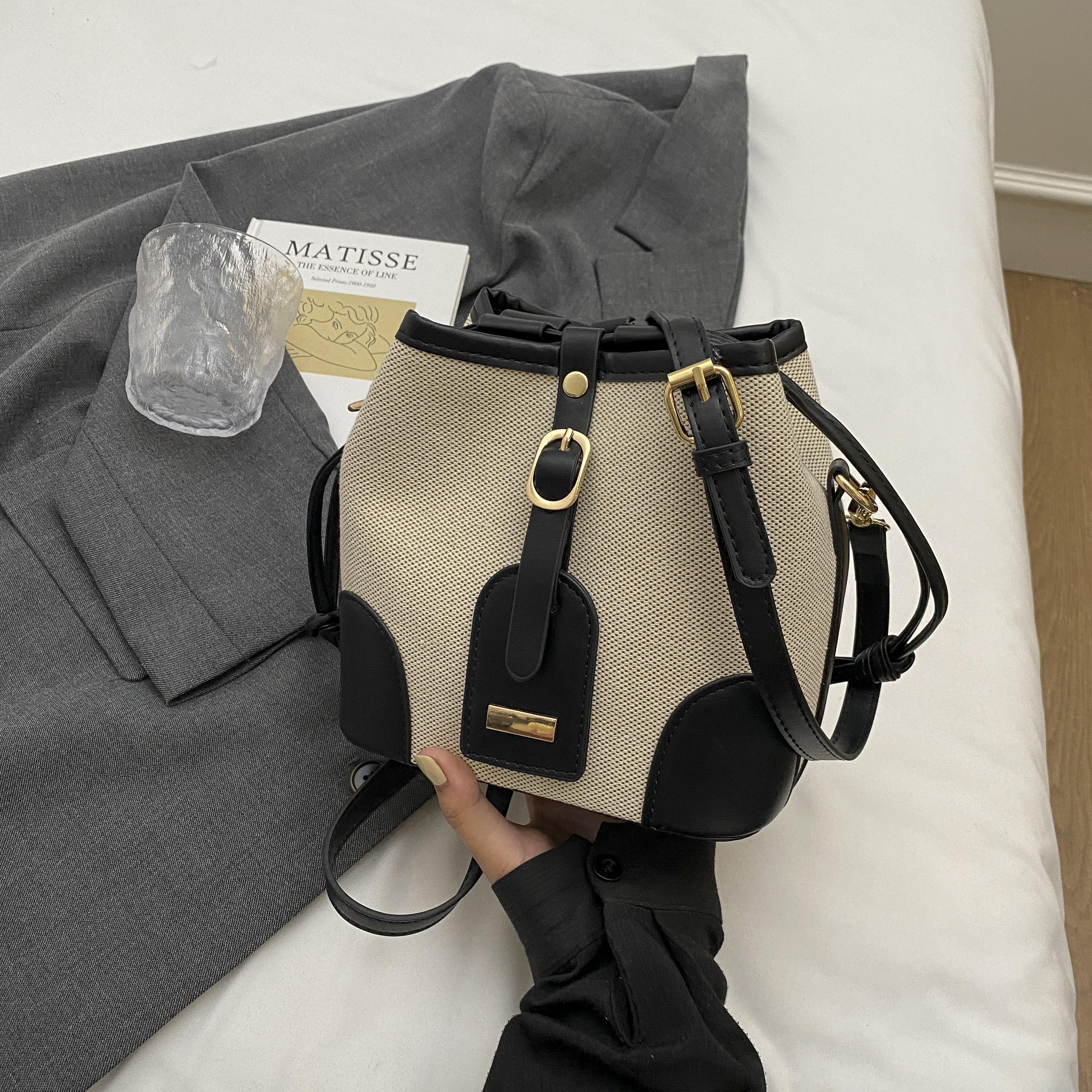 

Сумка-ведро Splice Bump с цветным дизайном, модная повседневная косая сумка через плечо с подвеской в виде маленького кролика