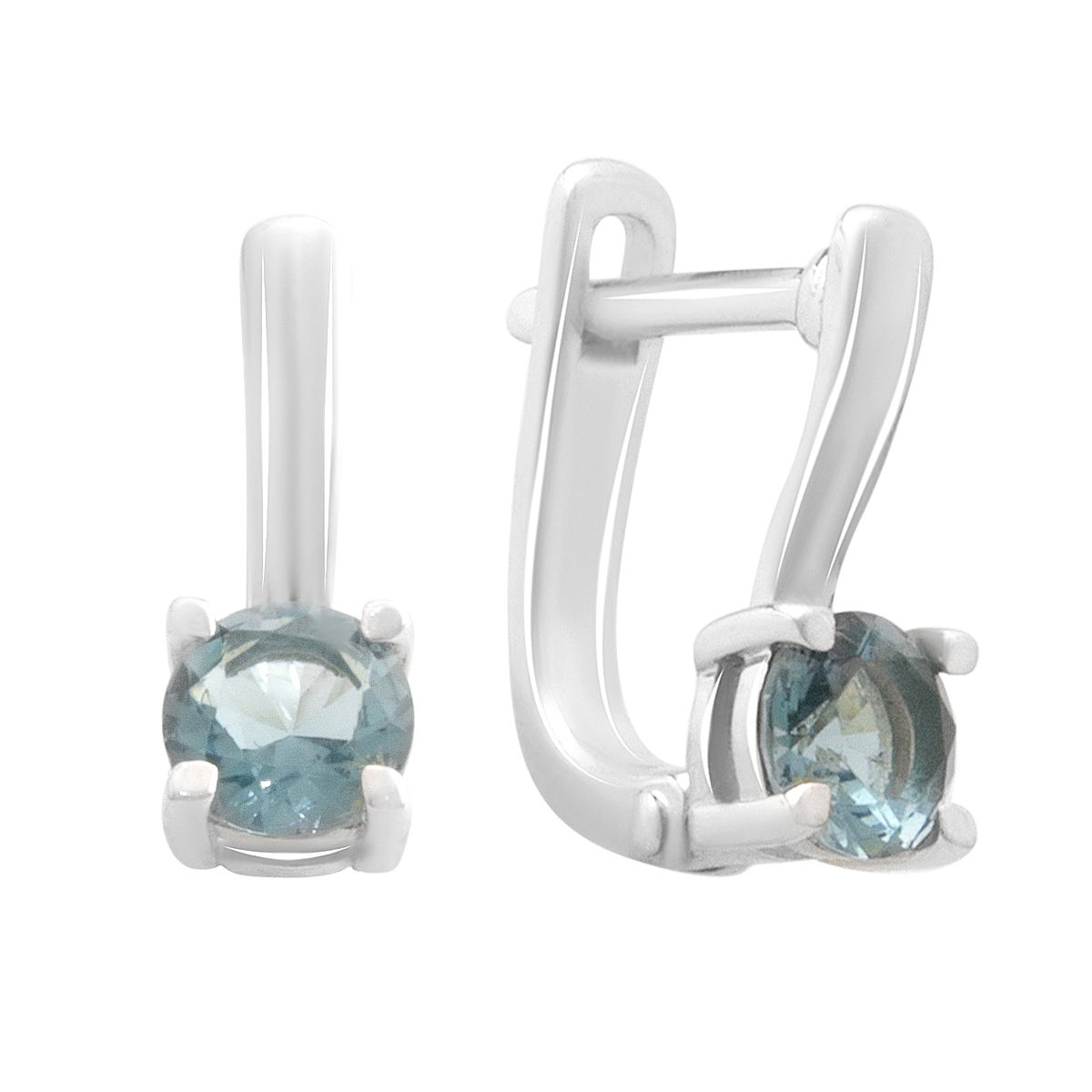 

Silver earrings with London Blue topaz 0.692ct (2178019) синій