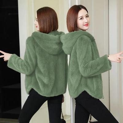 Double-sided Fleece-lined And Thickened Coral Fleece Coat Autumn And Winter Korean-style Loose Hooded Warm Sweatshirt Women's Zip-up Lamb Wool Jacket