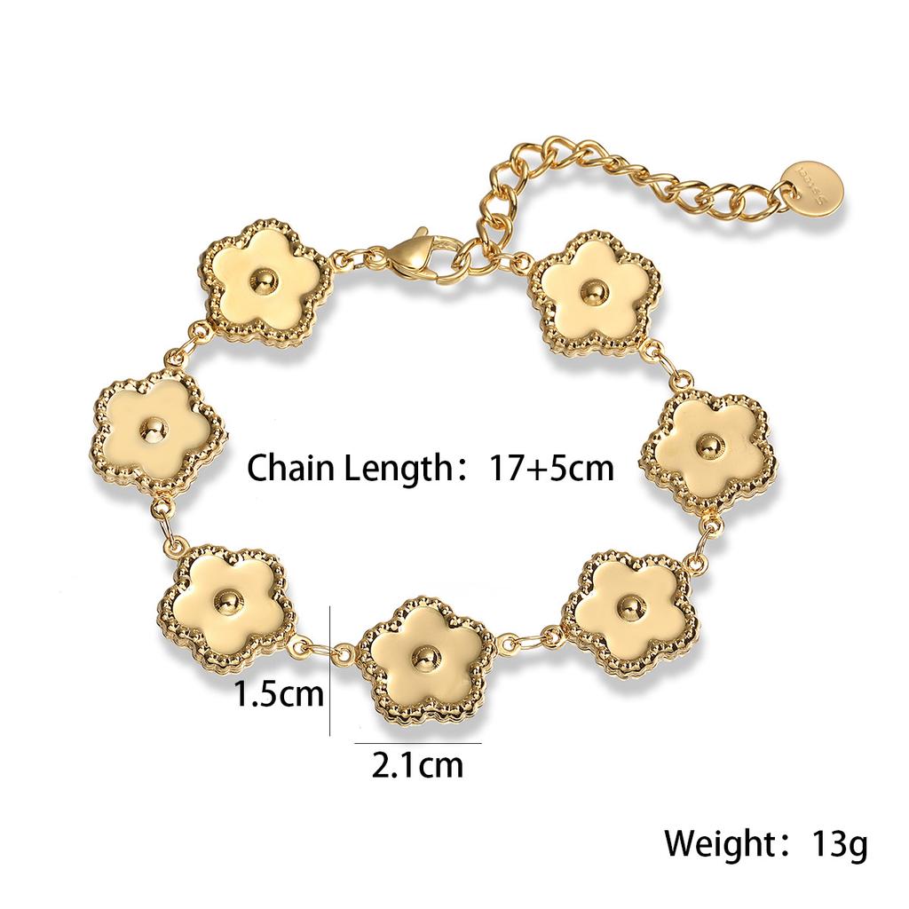 Wholesale Non-Fading Gold Color 316L Stainless Steel Heart Charm Bracelet For Women Casual Daily Jewelry