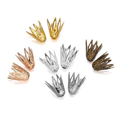 100pcs/lot Hollow Out Flower Shape Filigree Cone End Beads Caps For DIY Bracelet Earrings Jewelry Making Supplies Accessories